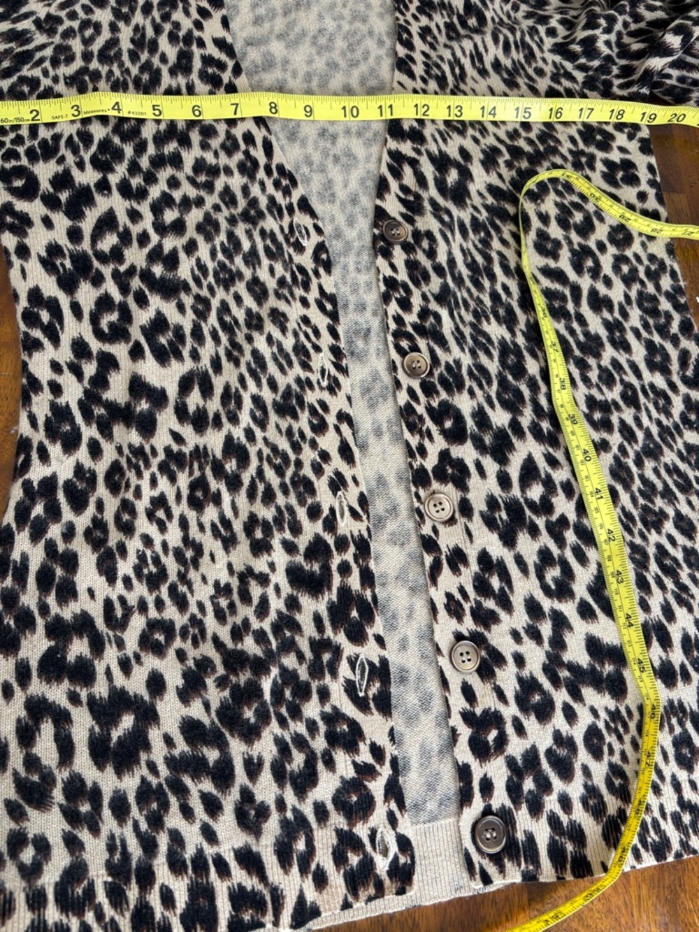 Leopard Print Open-Front Women's Cardigan Sweater - Brown/Black - Picture 6 of 6